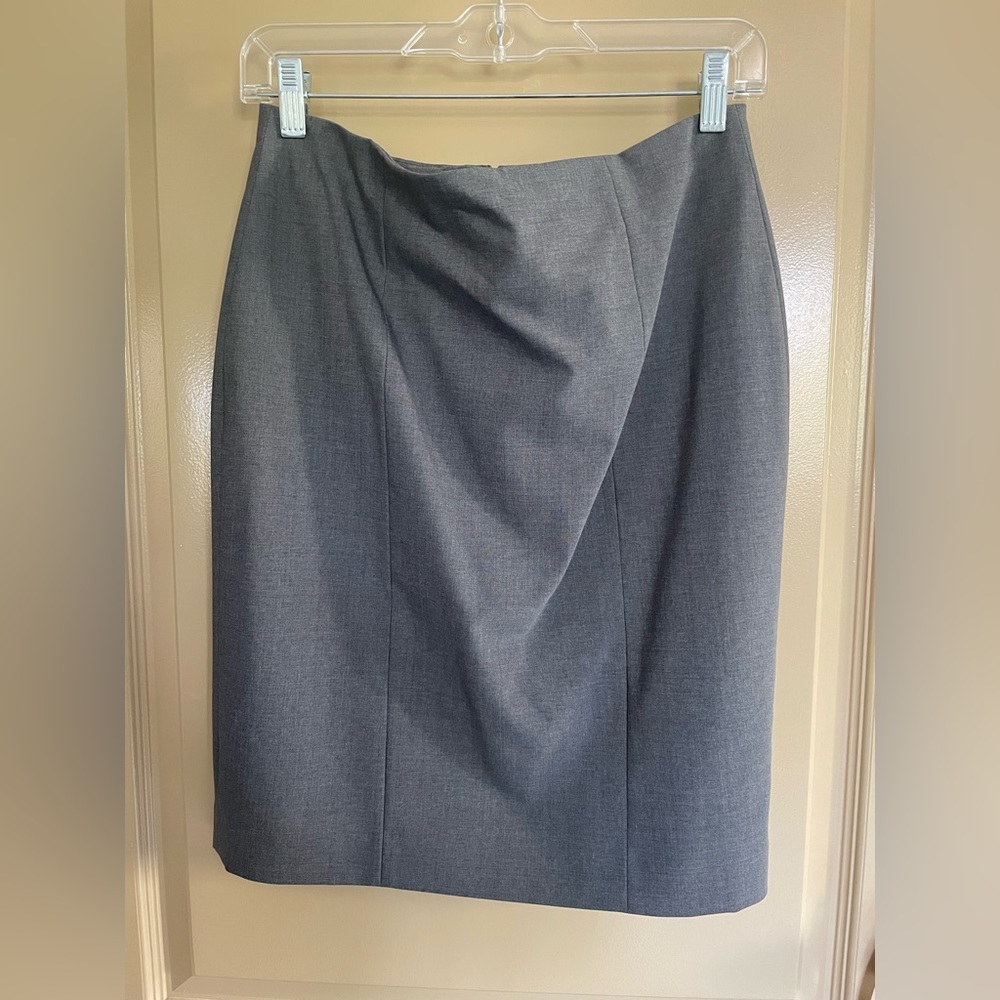 Ann Taylor Wool Blend Classic Pencil Skirt Womens 10P Gray